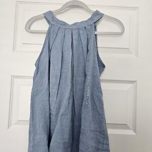 Chic Blue Linen Top